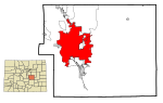 El Paso County Colorado Incorporated and Unincorporated areas Colorado Springs Highlighted